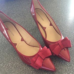 Adrienne Vittadini Red Bow Selby Pump Kitten Heel